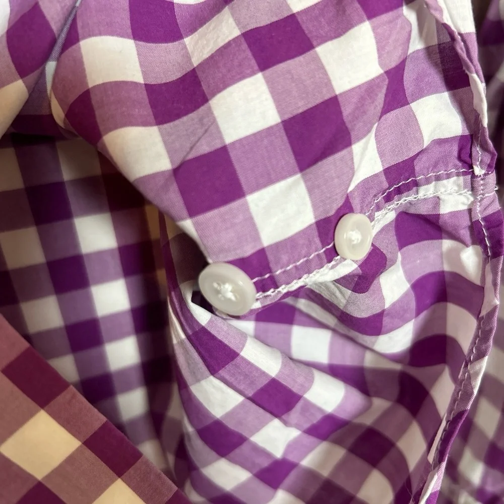 J.Crew Men’s Purple/white Small Slim Fit Button Down Shirt plaid EUC